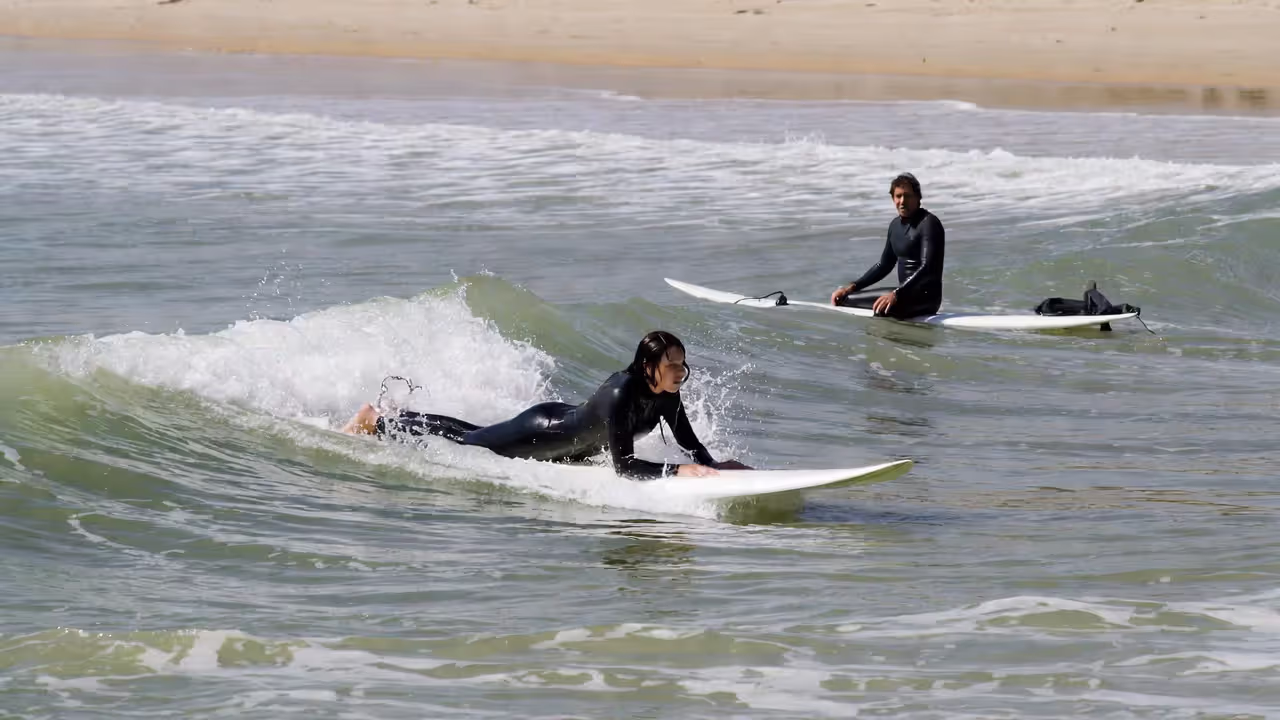 Practicing in smaller waves helps build duck dive technique